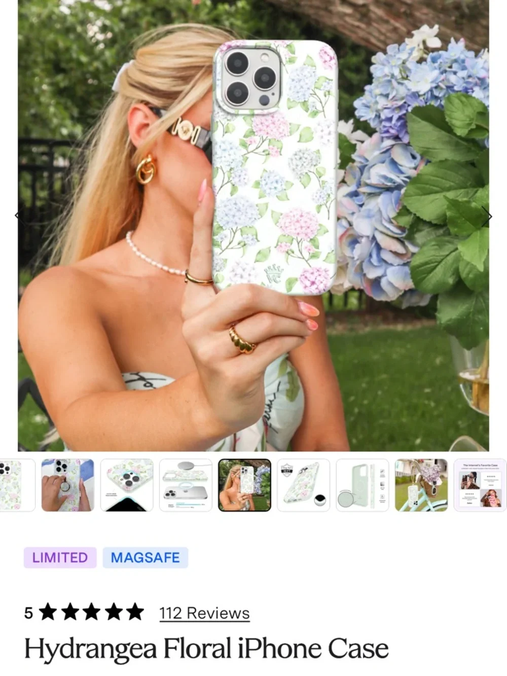 Velvet caviar IPhone 15 Pro Max  Hydrangea Floral iPhone Case MagSafe